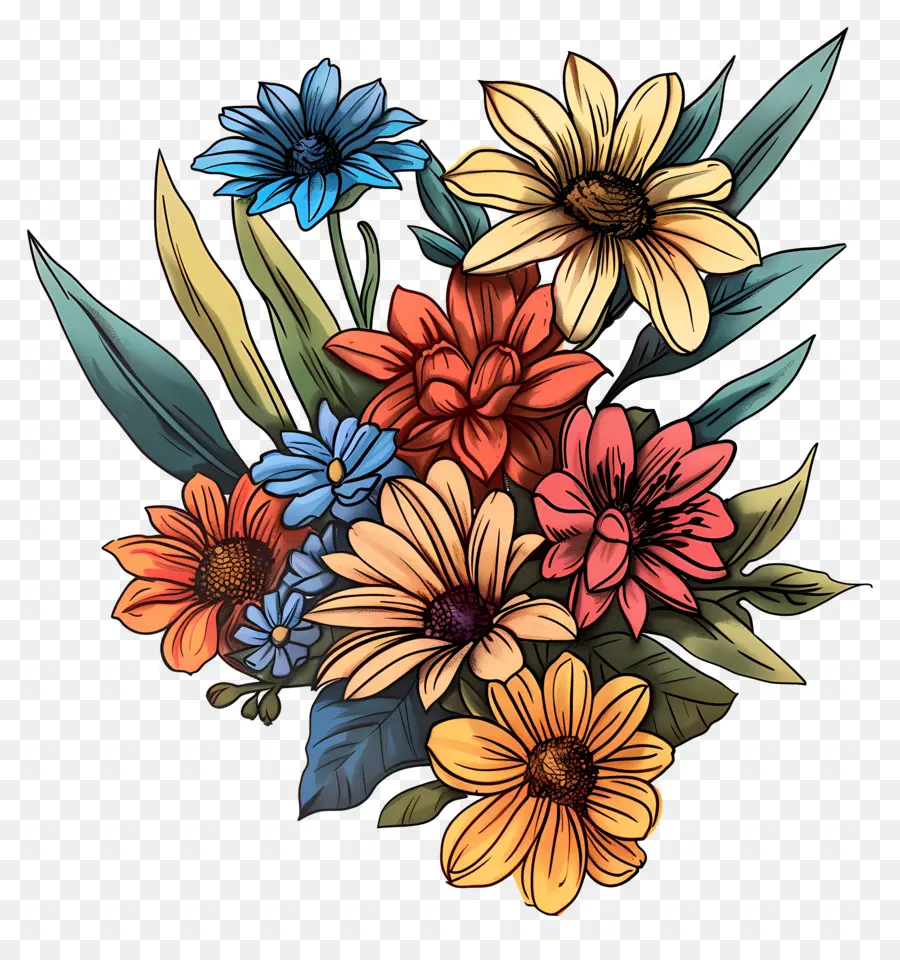 Bouquet De Fleurs，Fleurs PNG