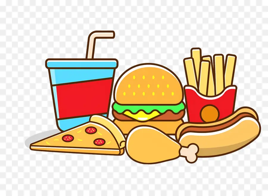 Malbouffe，Burger Et Frites PNG