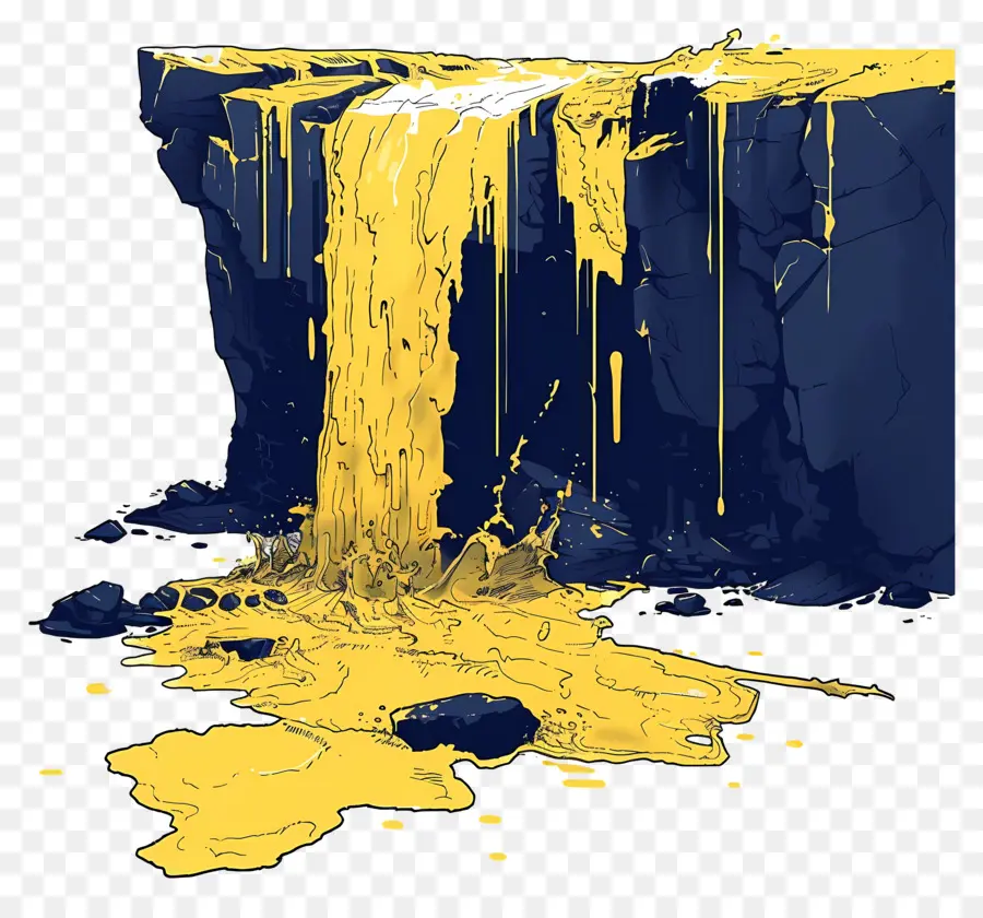 Cascade，Peinture Jaune PNG