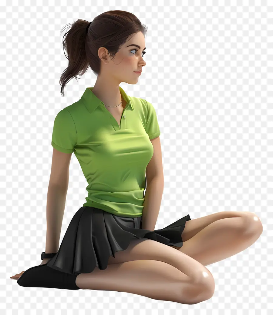 Femme En Chemise，Femme Assise PNG