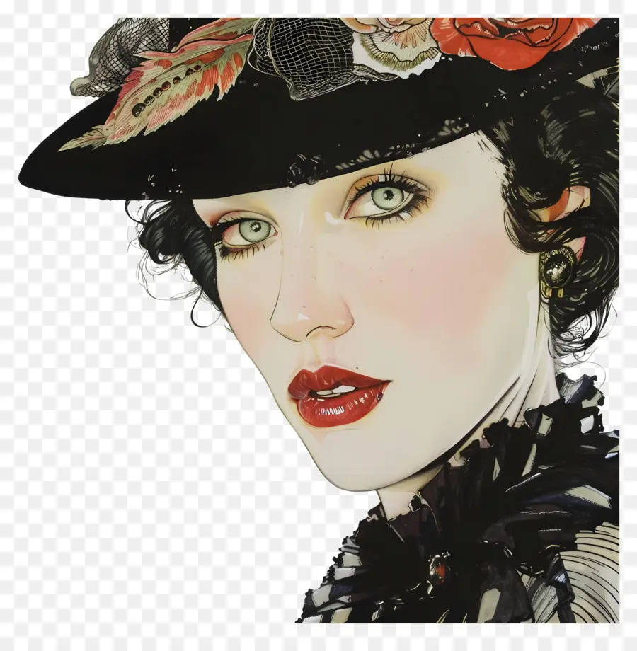 Mode Femme，Femme Au Chapeau PNG