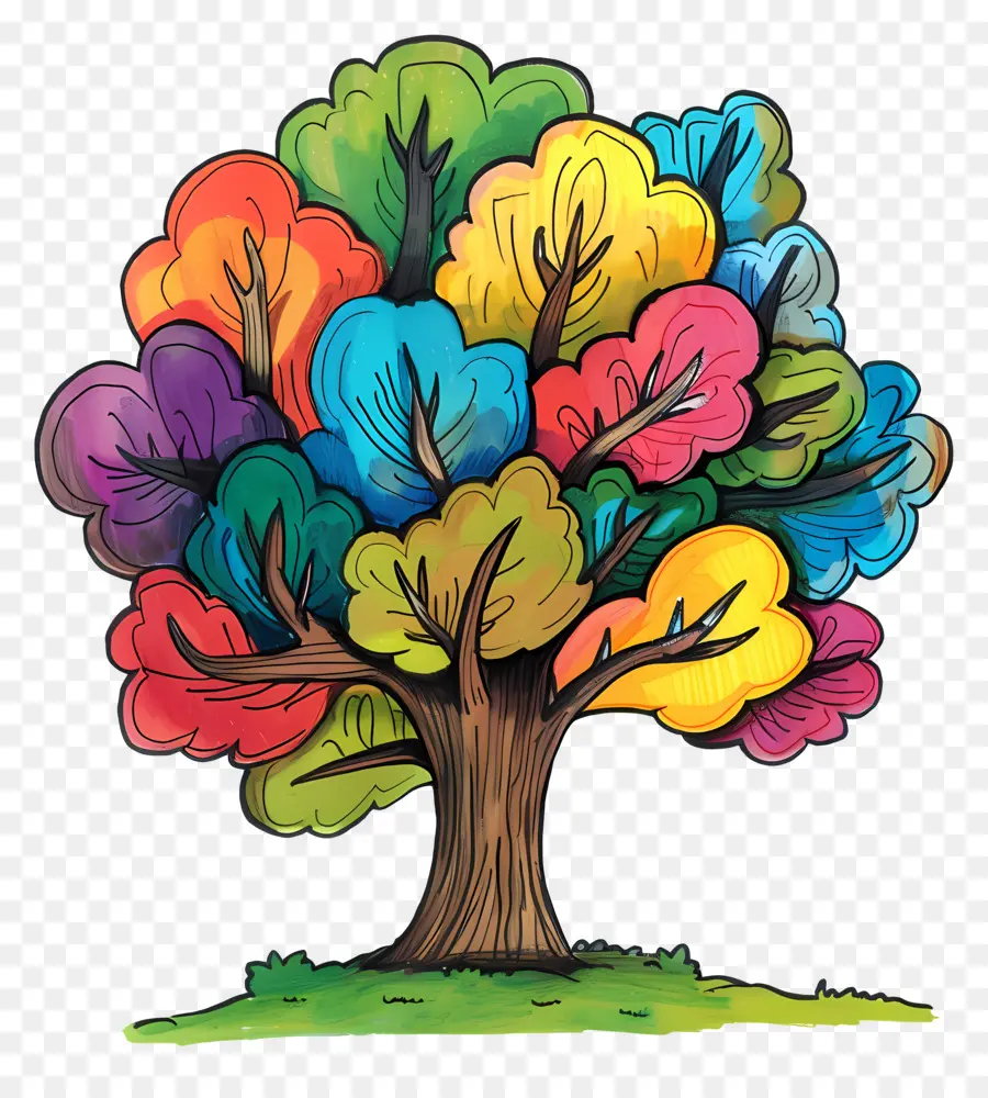 Arbre，Arbre Coloré PNG