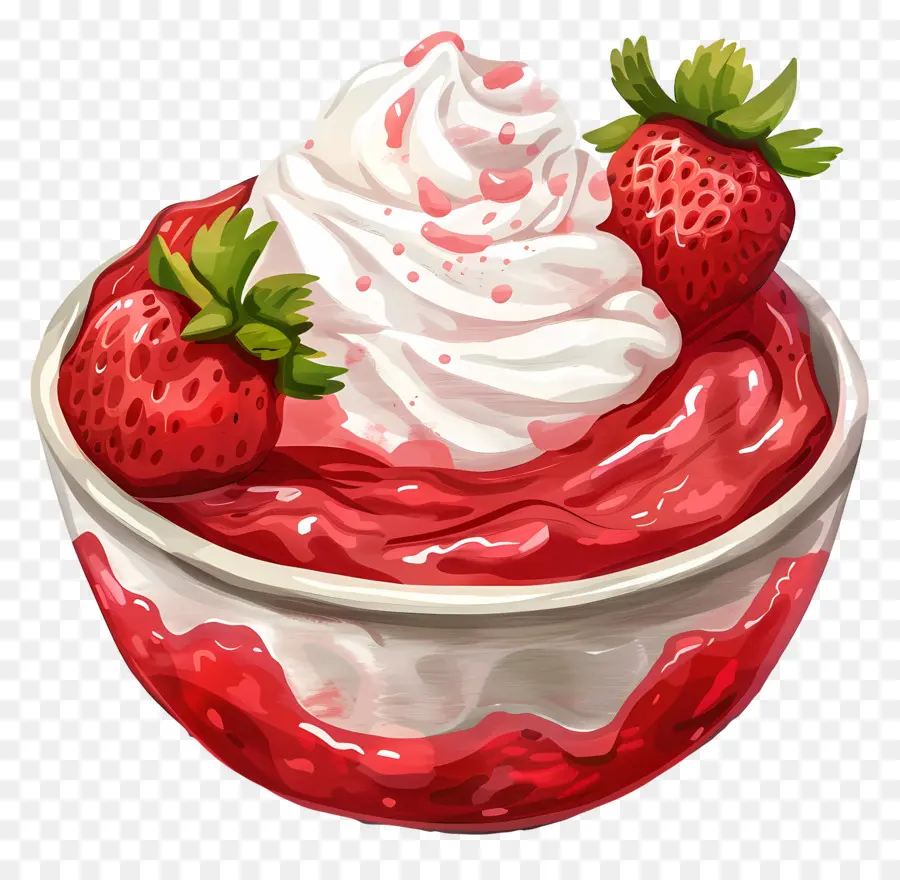 Pouding Aux Fraises，Bol à Dessert PNG