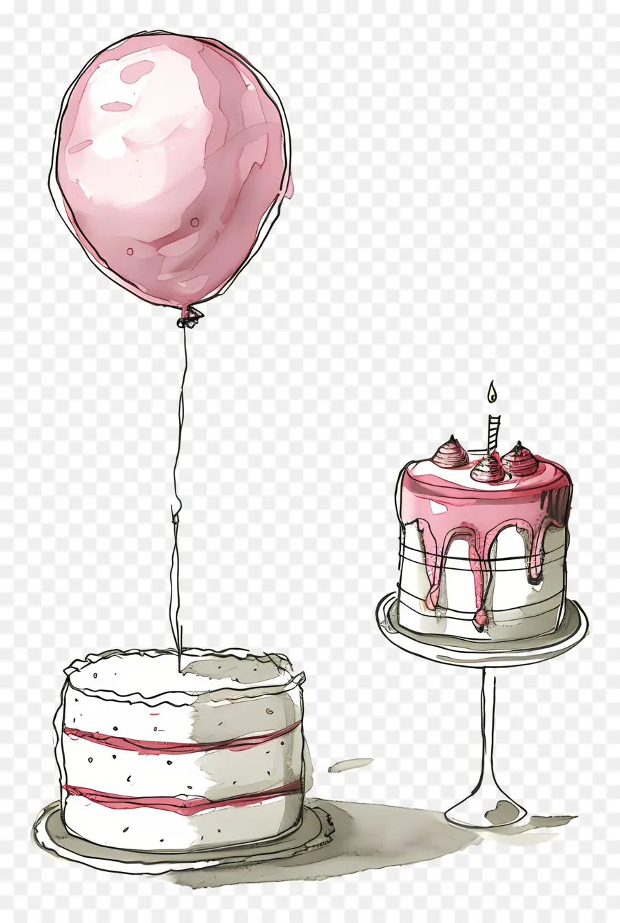 Fond D'anniversaire，Gâteaux Et Ballon PNG