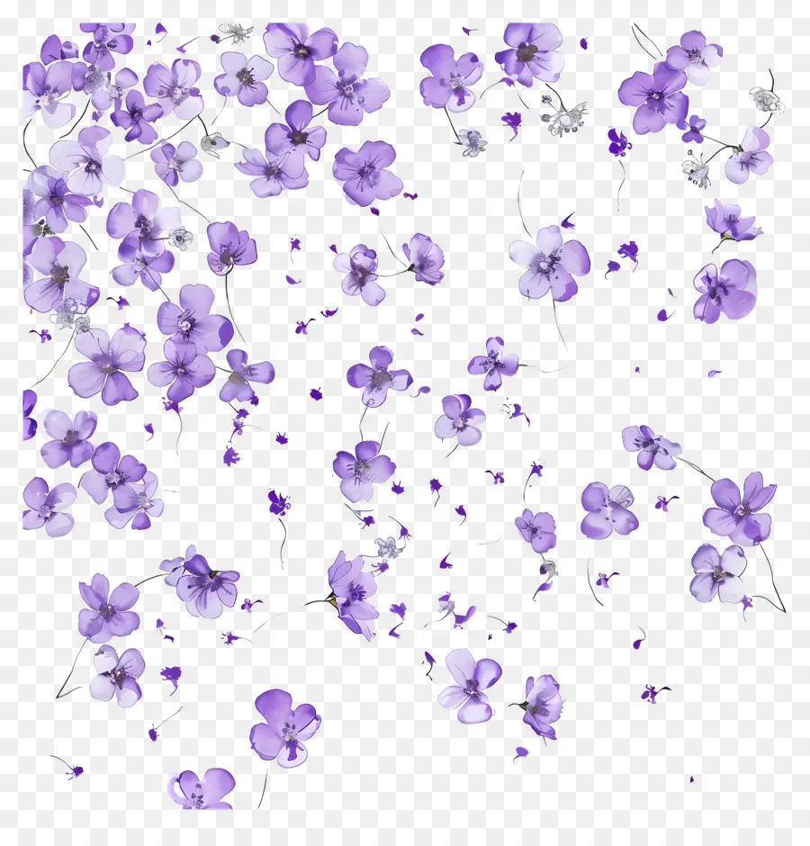 Fond Violet，Fleurs Violettes PNG