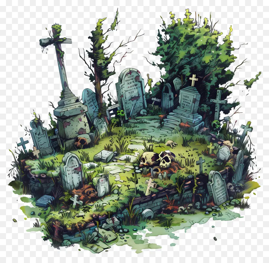 Cimetière De Zombies，Cimetière Effrayant PNG