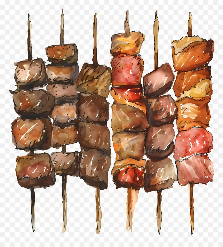 Brochettes De Viande，Brochettes De Viande Grillée PNG