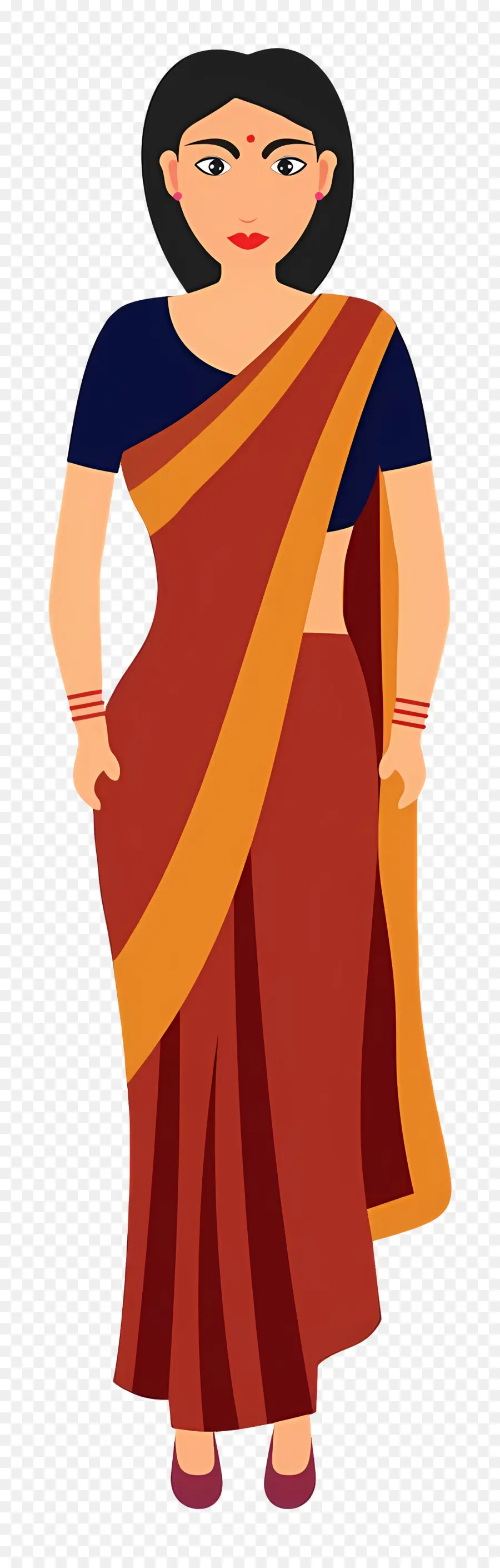 Sari，Femme En Sari Traditionnel PNG