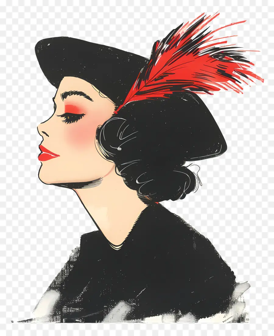 Mode Femme，Femme Au Chapeau PNG