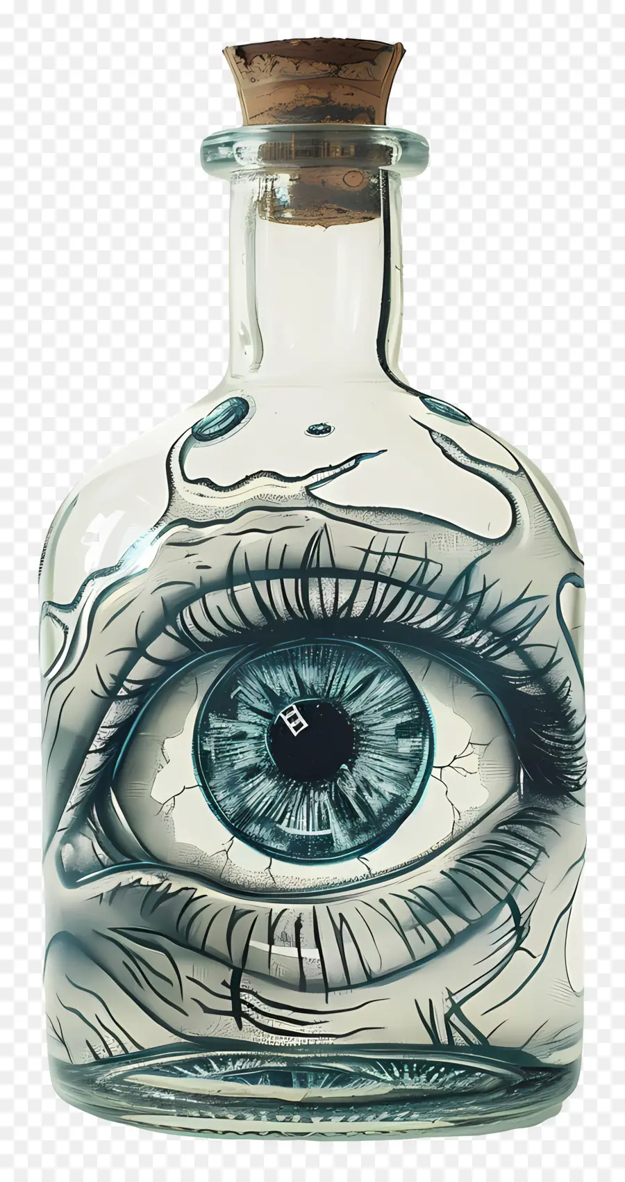 Yeux Dans Une Bouteille En Verre，Yeux En Bouteille PNG