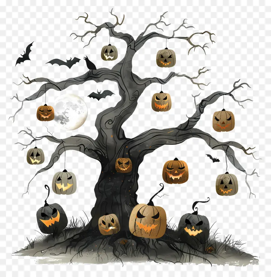 Arbre Hanté，Arbre D'halloween PNG