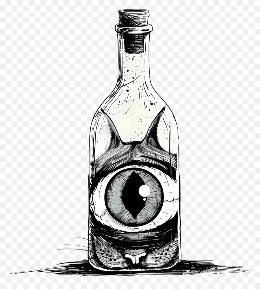 Yeux Dans Une Bouteille En Verre，Bouteille Avec Oeil PNG