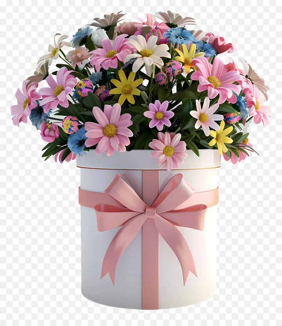 Cadeau D'anniversaire，Bouquet De Fleurs PNG