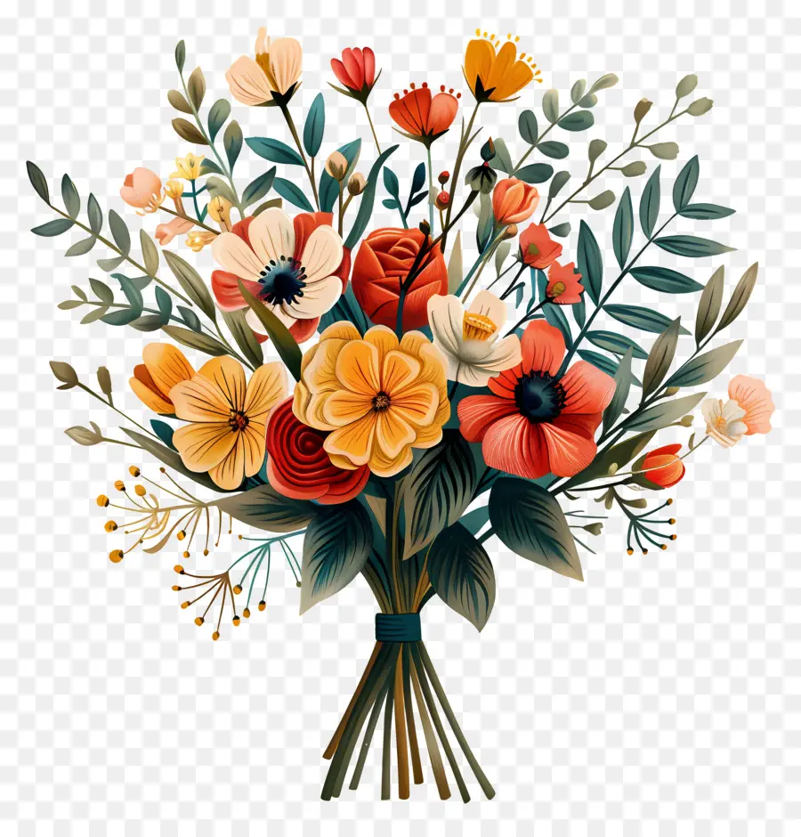 Bouquet De Fleurs，Bouquet De Fleurs Colorées PNG