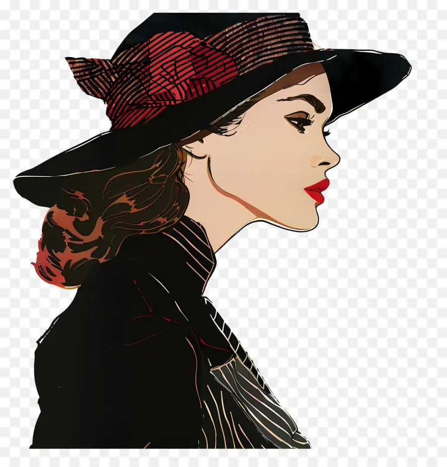 Mode Femme，Femme Au Chapeau PNG