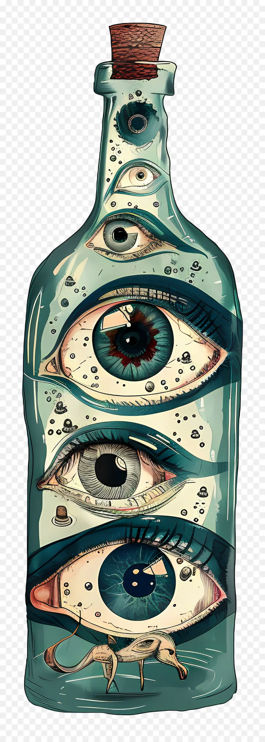 Yeux Dans Une Bouteille En Verre，Bouteille Avec Des Yeux PNG