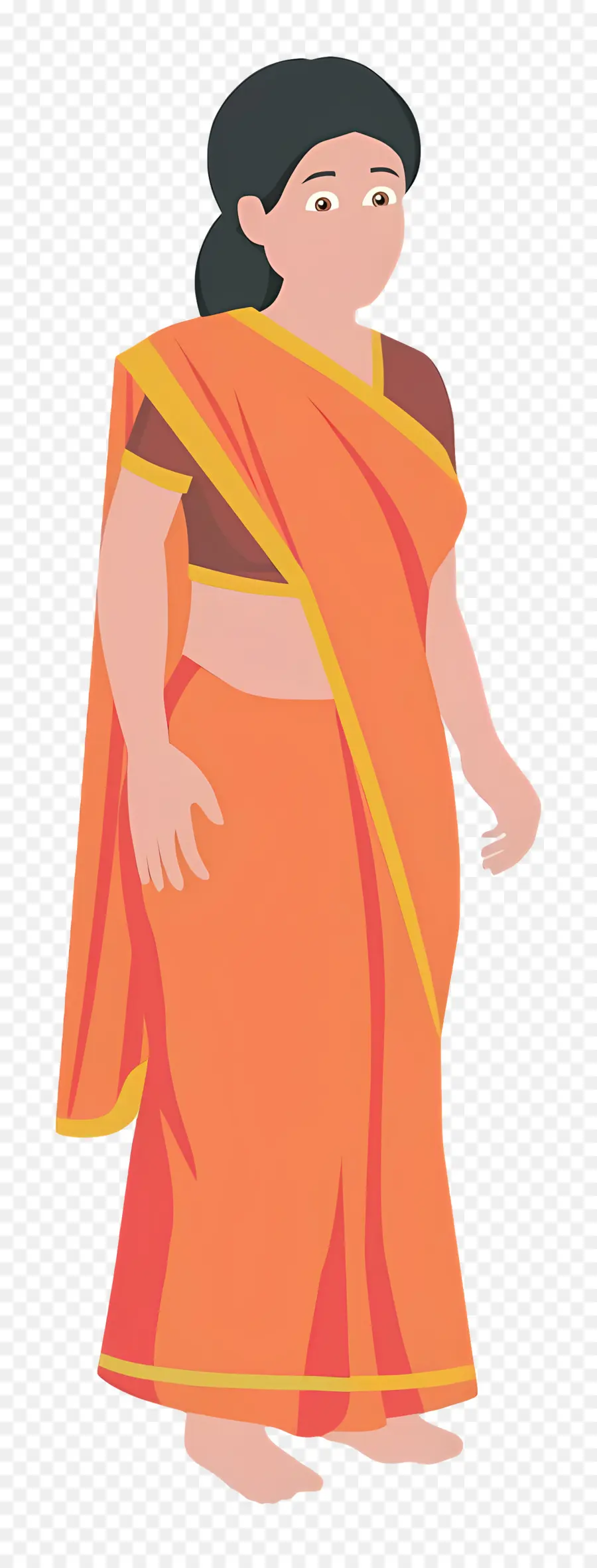 Sari，Femme En Sari Traditionnel PNG