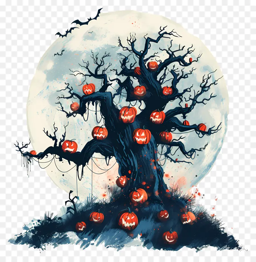 Arbre Hanté，Arbre D'halloween PNG