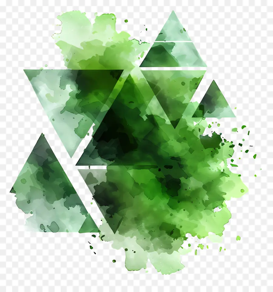 Fond Vert，Triangles Verts PNG