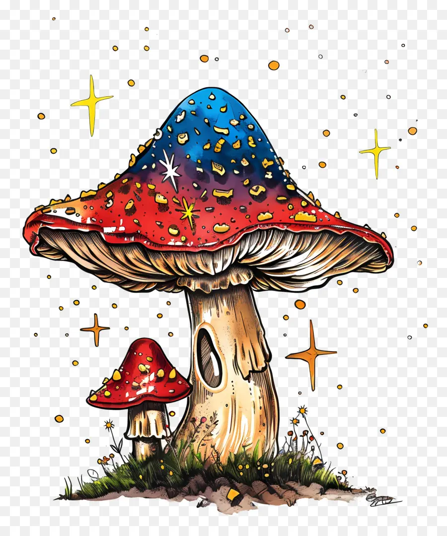 Champignon，Champignons Colorés PNG