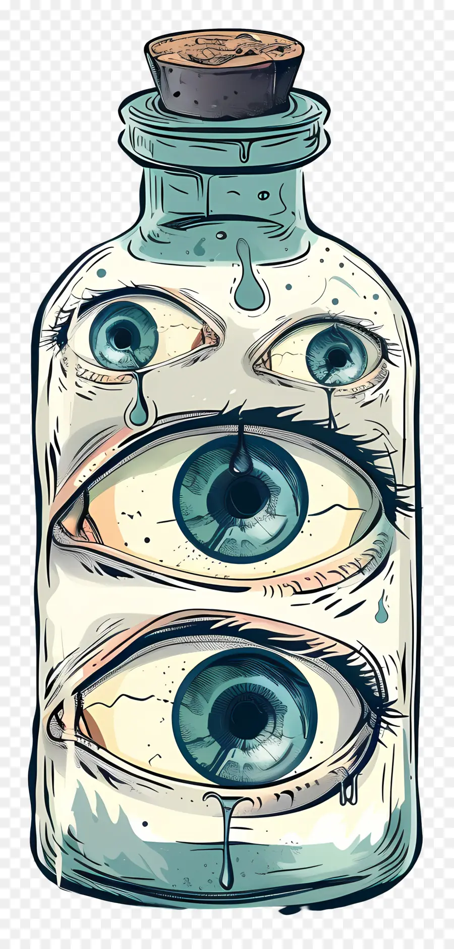 Yeux Dans Une Bouteille En Verre，Des Yeux Dans Une Bouteille PNG