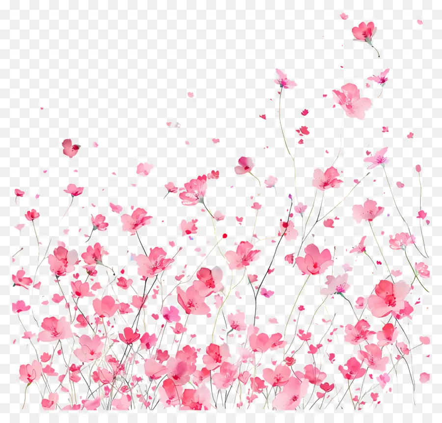 Fond De Fleurs，Fleurs Roses PNG