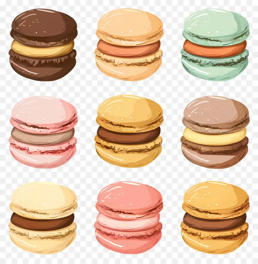 Macarons，Dessert PNG