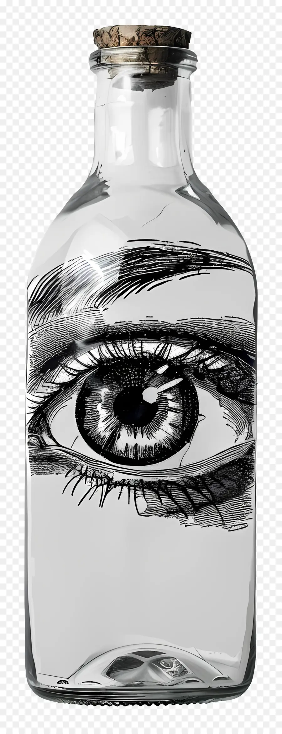 Yeux Dans Une Bouteille En Verre，Oeil En Bouteille PNG