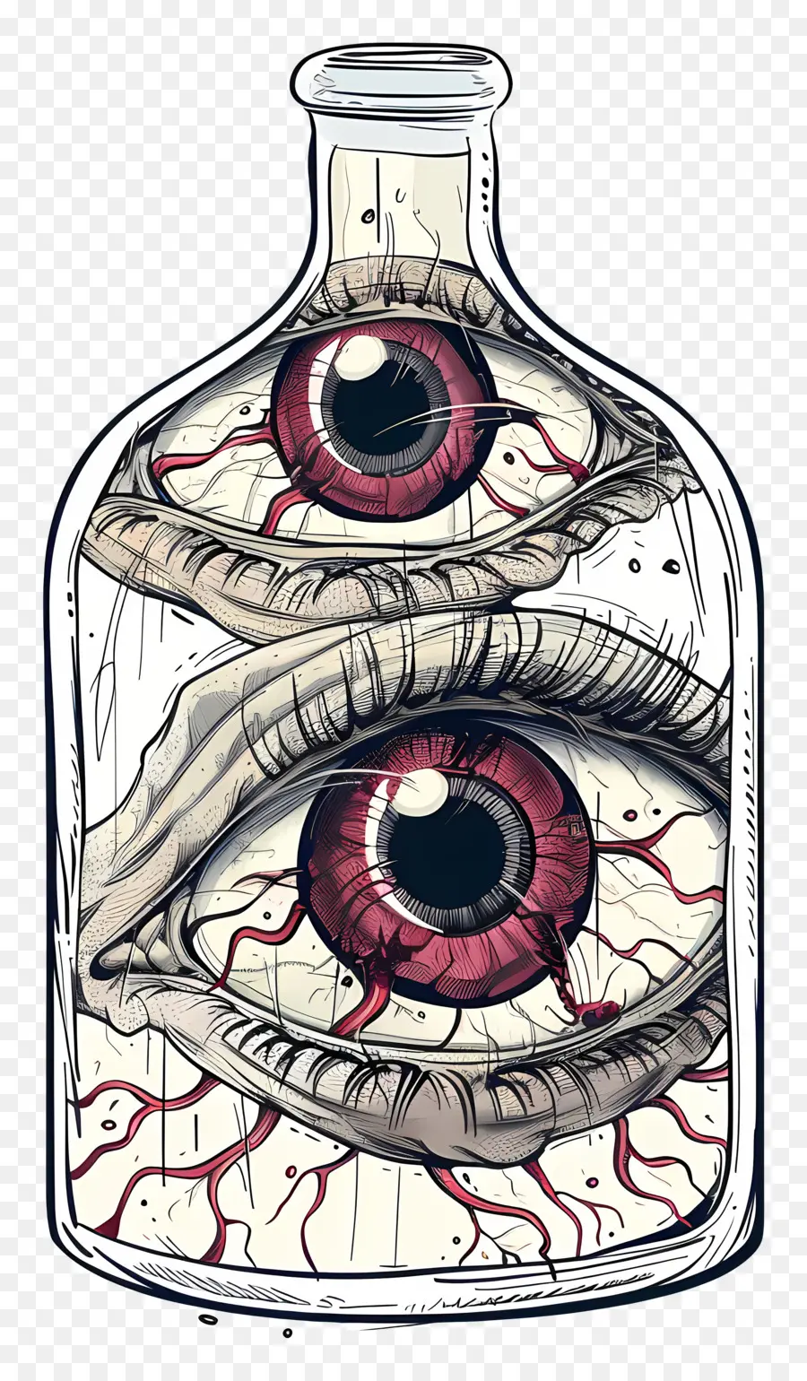 Yeux Dans Une Bouteille En Verre，Yeux En Bouteille PNG