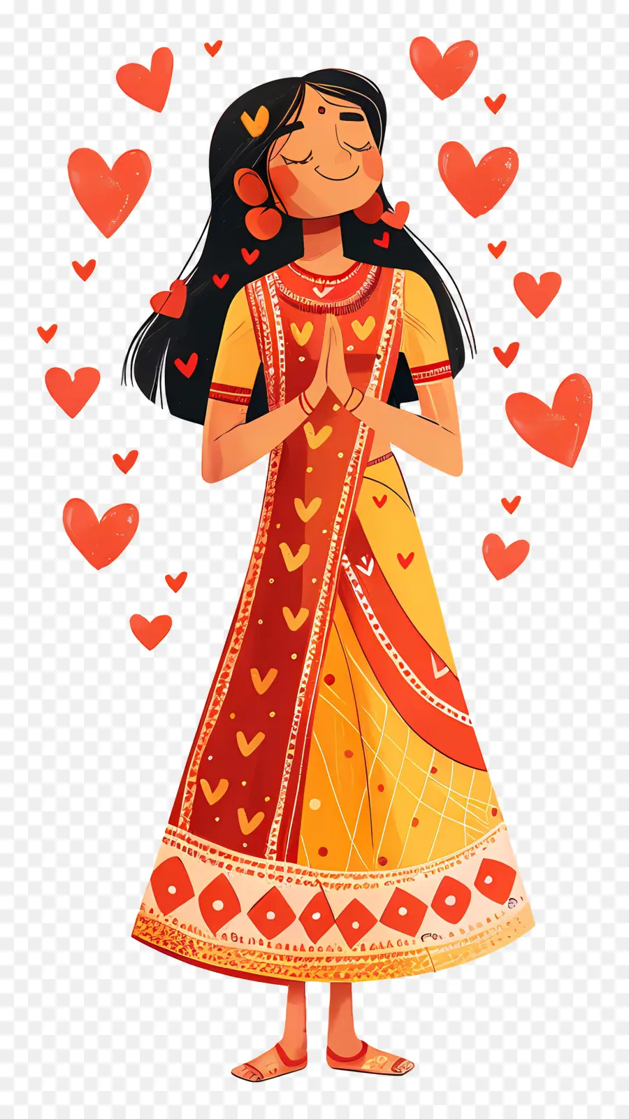 Femme Indienne，Femme En Costume Traditionnel PNG