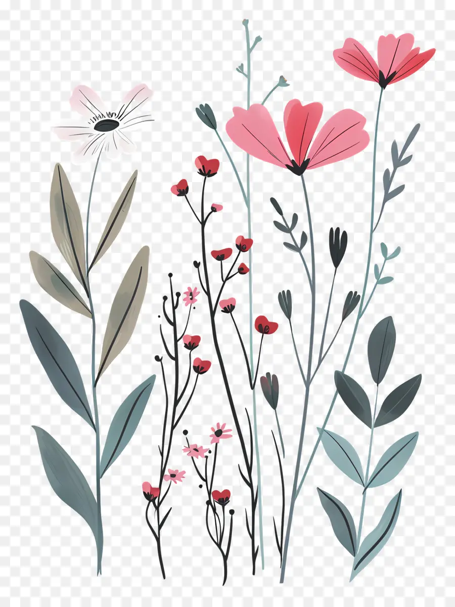 Fond De Fleurs，Fleurs Sauvages PNG