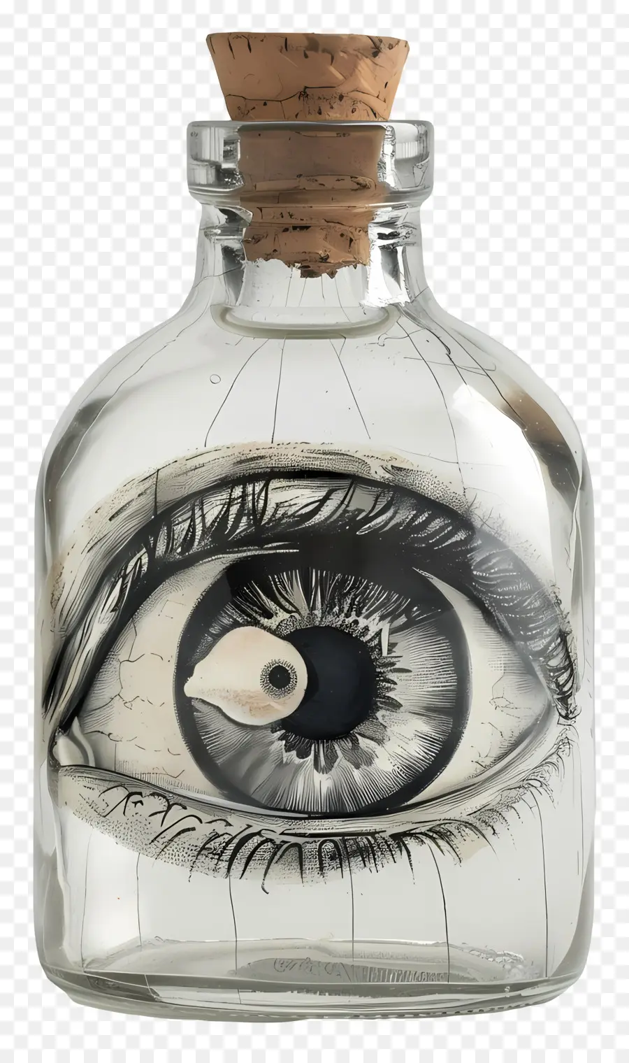 Yeux Dans Une Bouteille En Verre，Oeil En Bouteille PNG