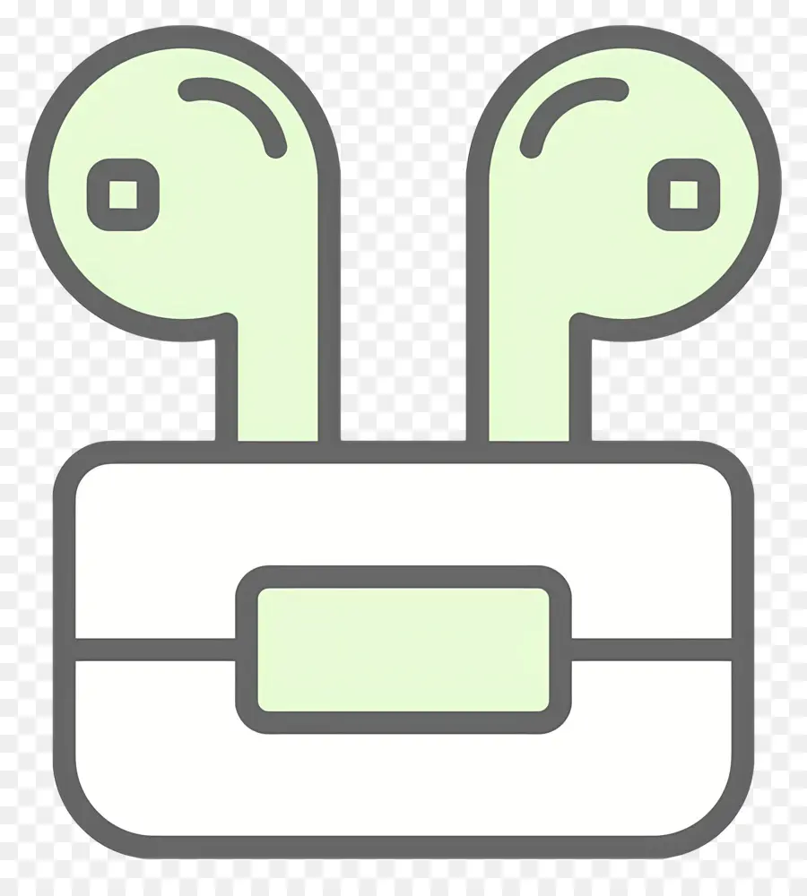 Airpods，Écouteurs Verts Dans Un étui PNG