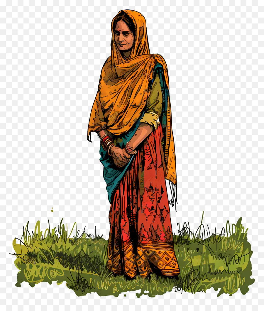 Femme Indienne Punjabi，Femme En Costume Traditionnel PNG