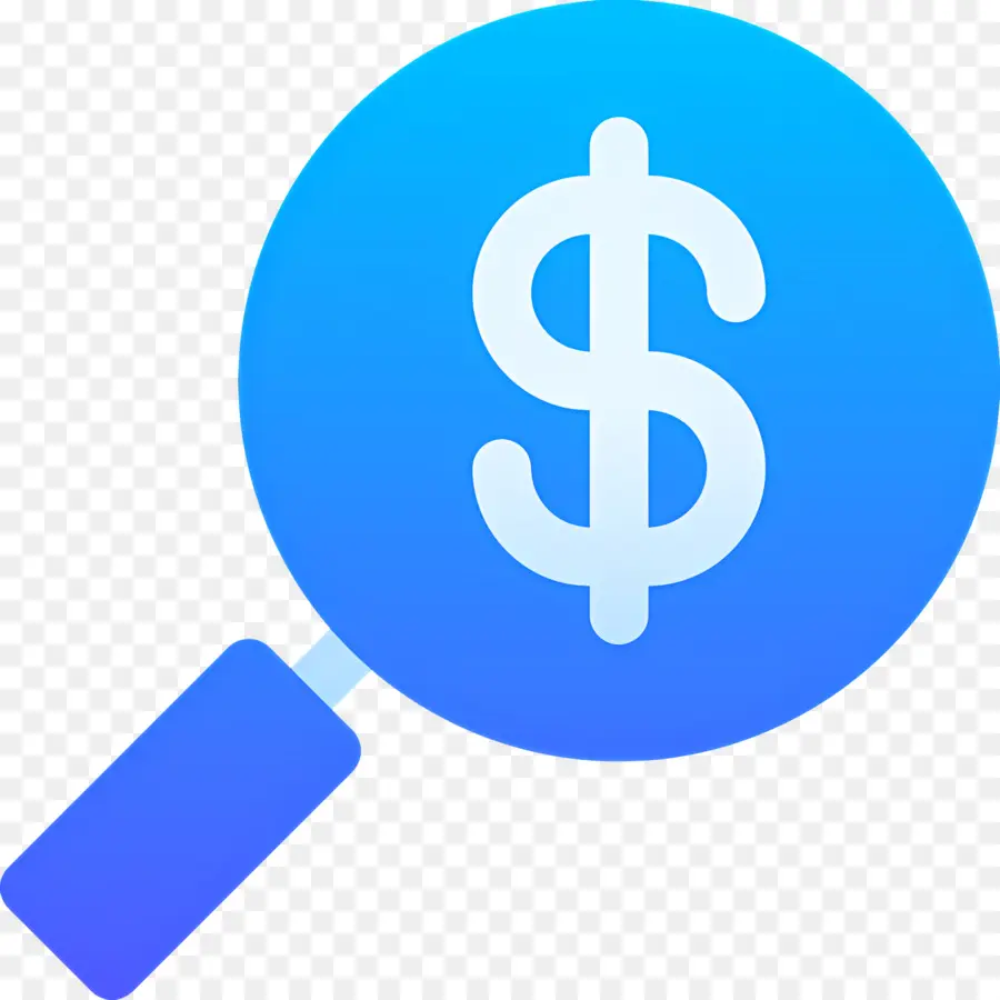 Argent Loupe，Loupe Avec Signe Dollar PNG