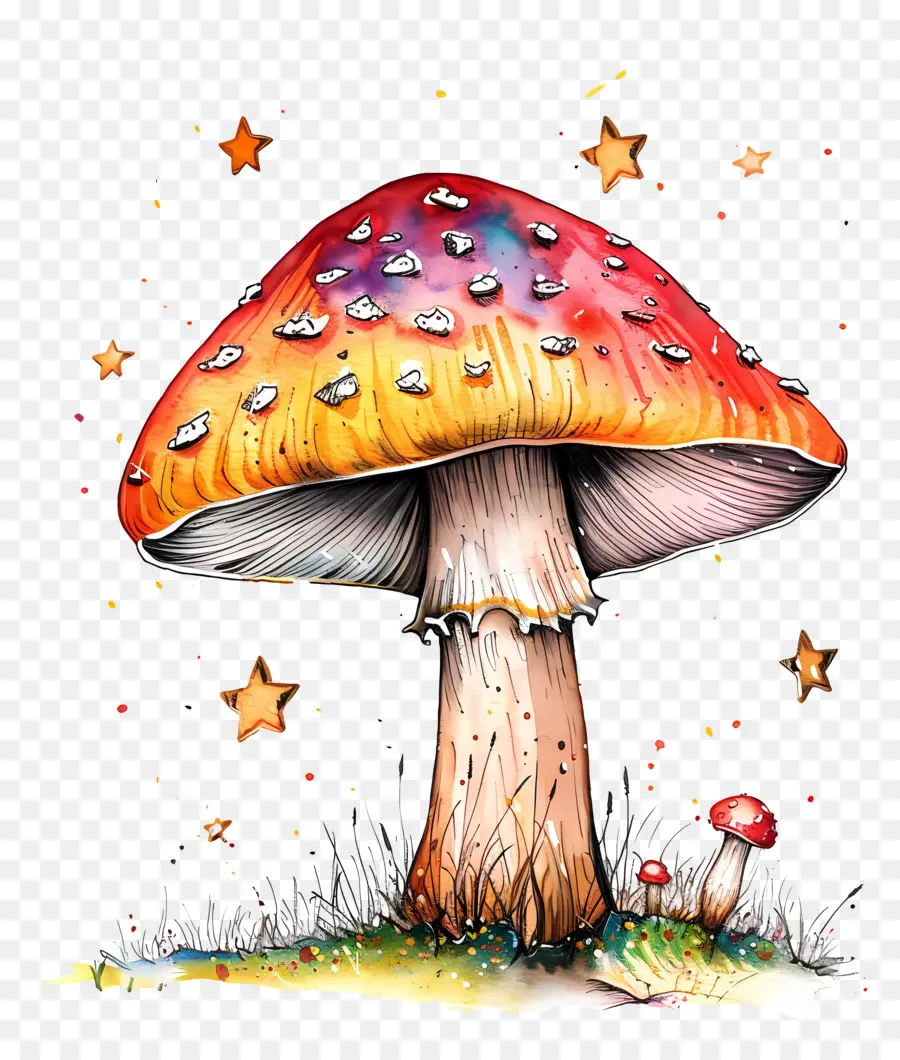 Champignon，Champignons Colorés PNG