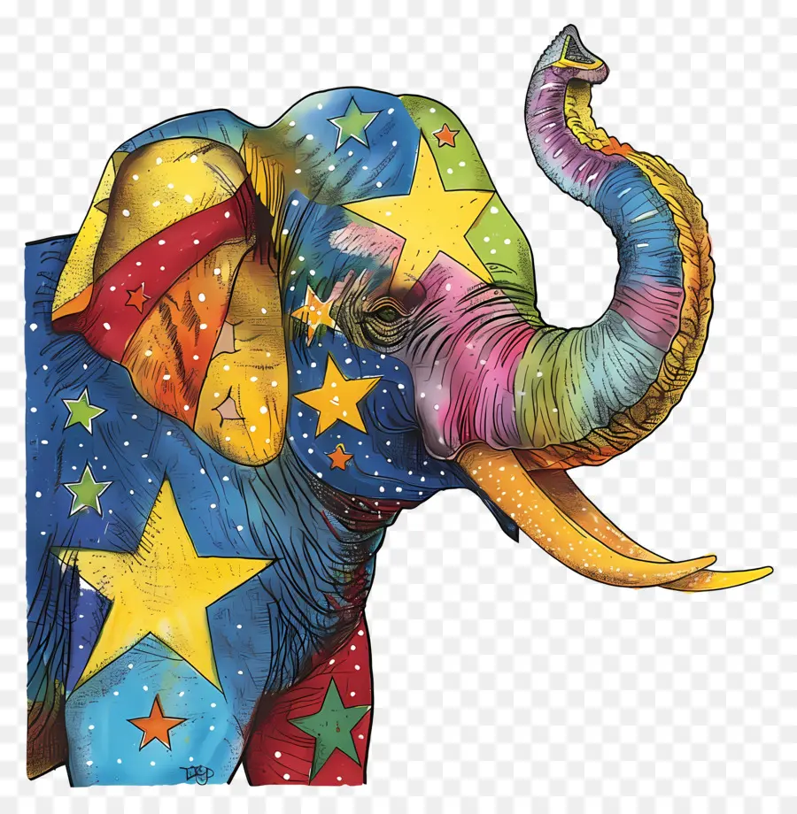 Éléphant，Éléphant Coloré PNG