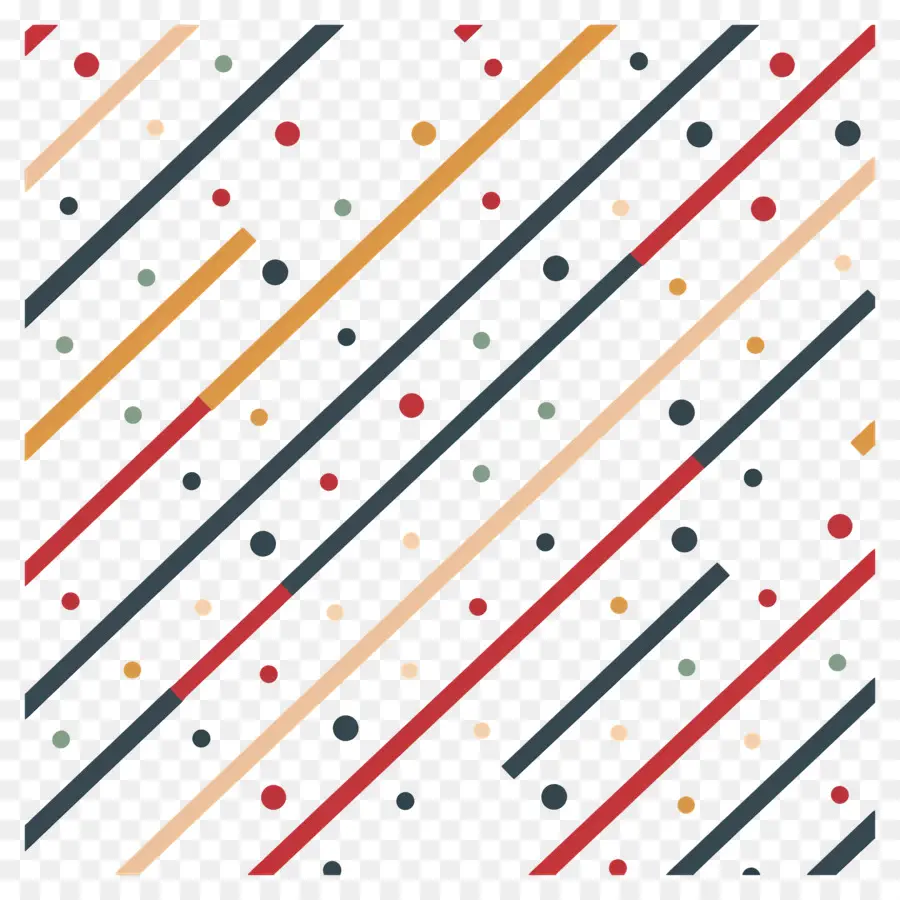 Motif à Pois，Lignes Et Points Colorés PNG