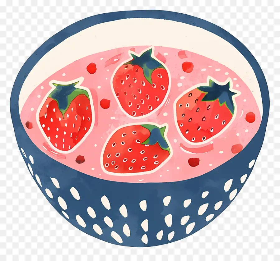 Pouding Aux Fraises，Bol De Fraises PNG