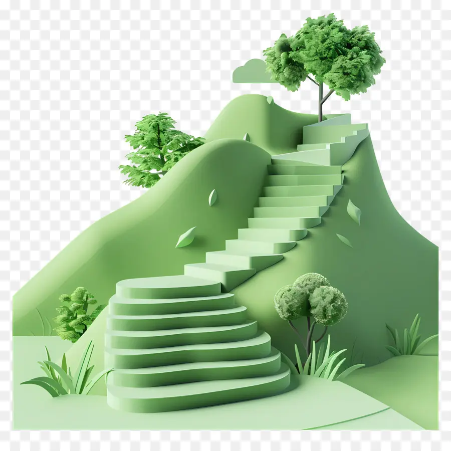 Chemin，Escaliers Verts PNG