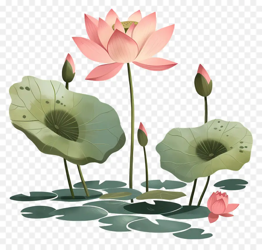 Étang De Lotus，Fleurs De Lotus PNG