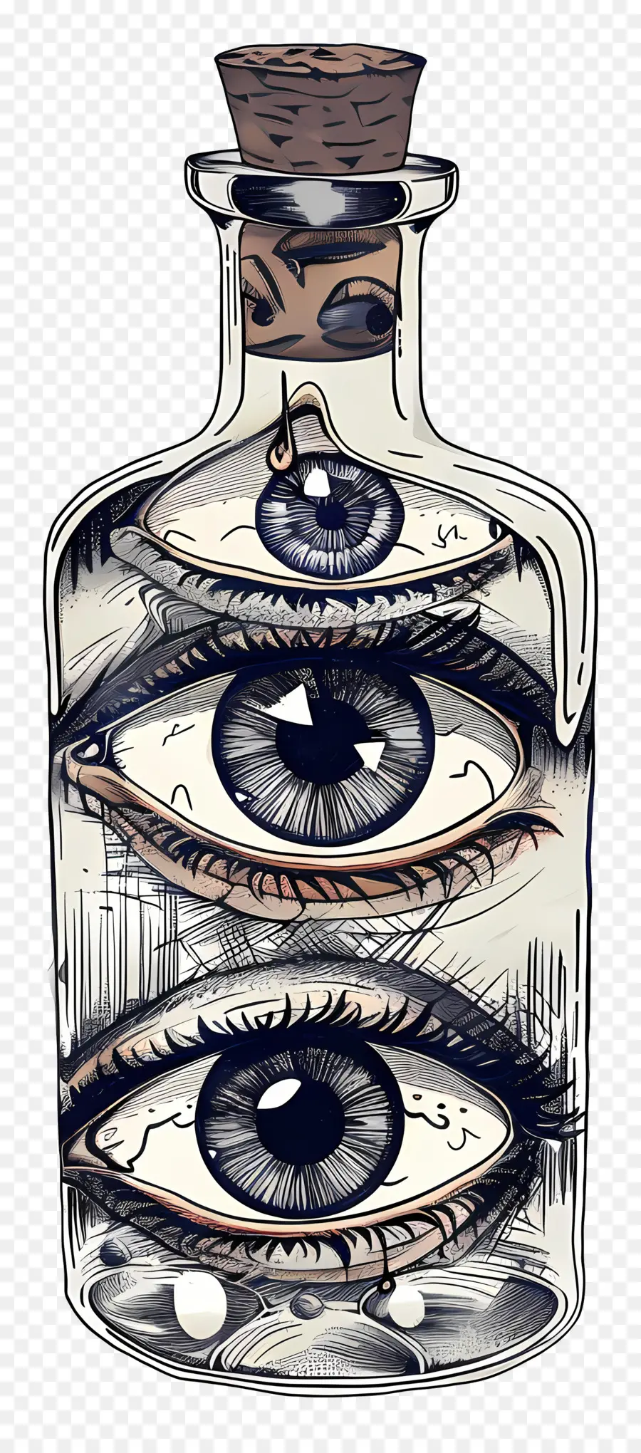 Yeux Dans Une Bouteille En Verre，Yeux En Bouteille PNG