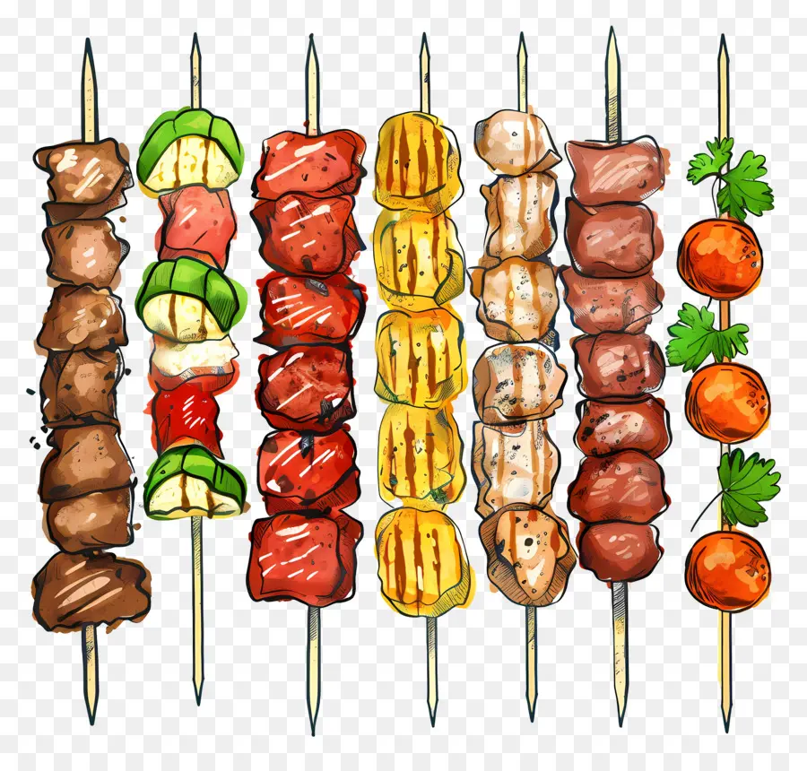 Brochettes De Viande，Brochettes PNG