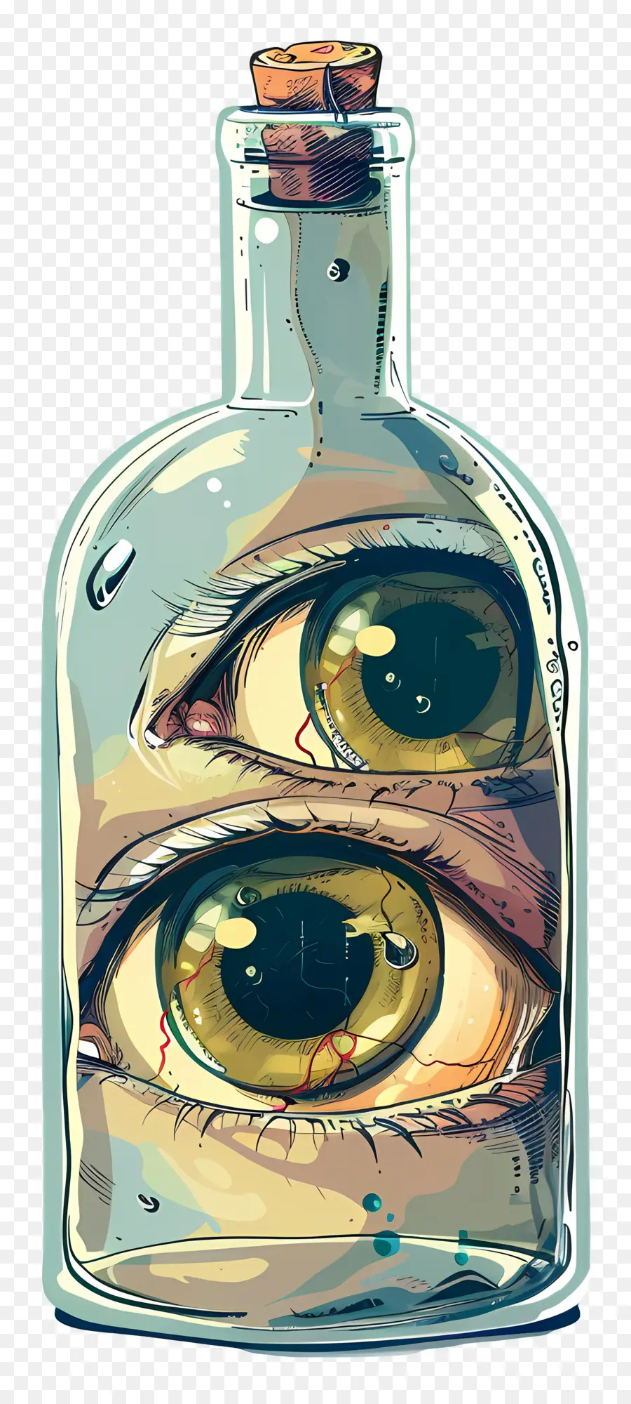 Yeux Dans Une Bouteille En Verre，Yeux En Bouteille PNG