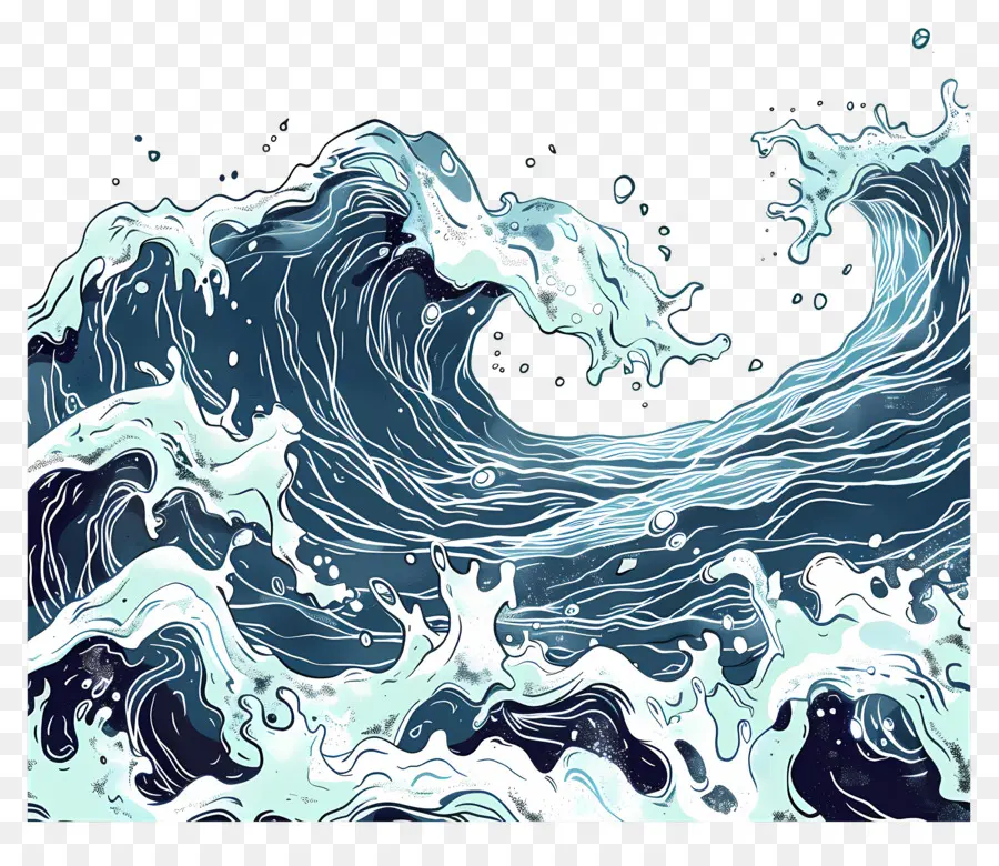 Vague D'eau，Vagues Colorées PNG