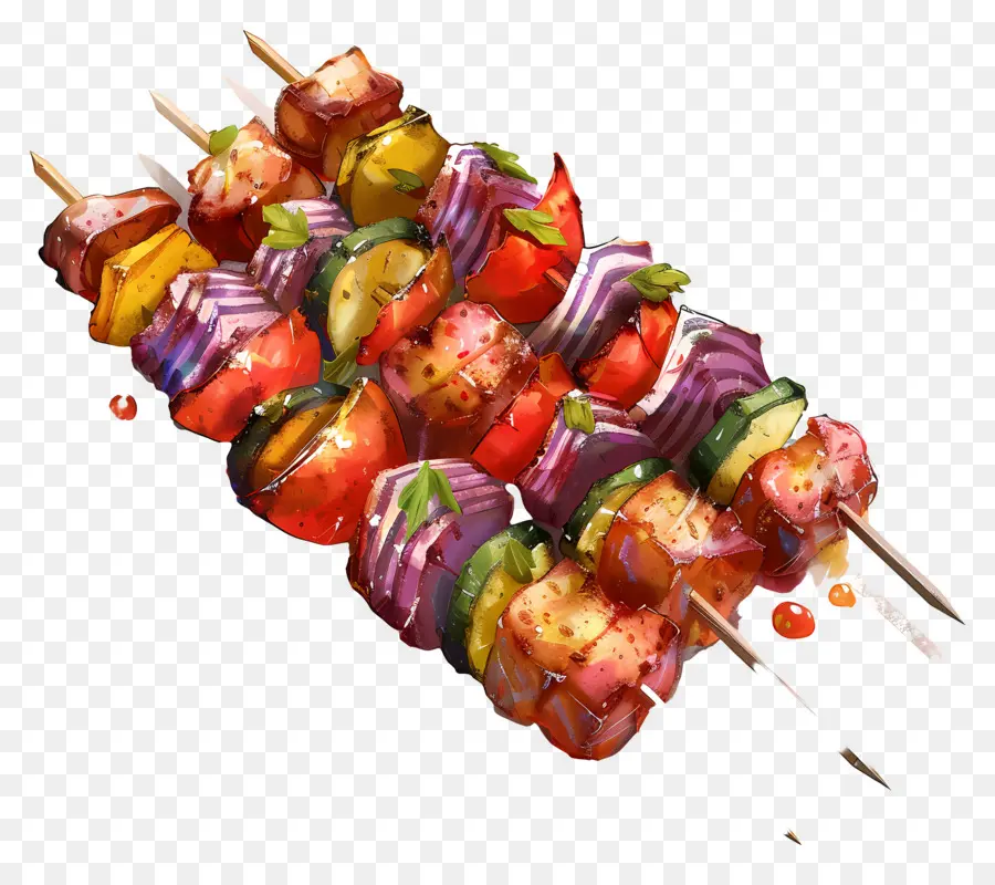 Brochettes De Viande，Brochettes De Légumes PNG