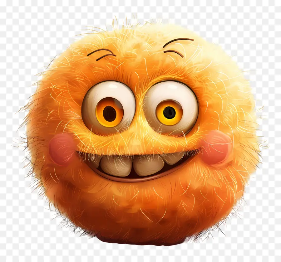 Sourire Emoji，Boule De Fourrure Orange PNG