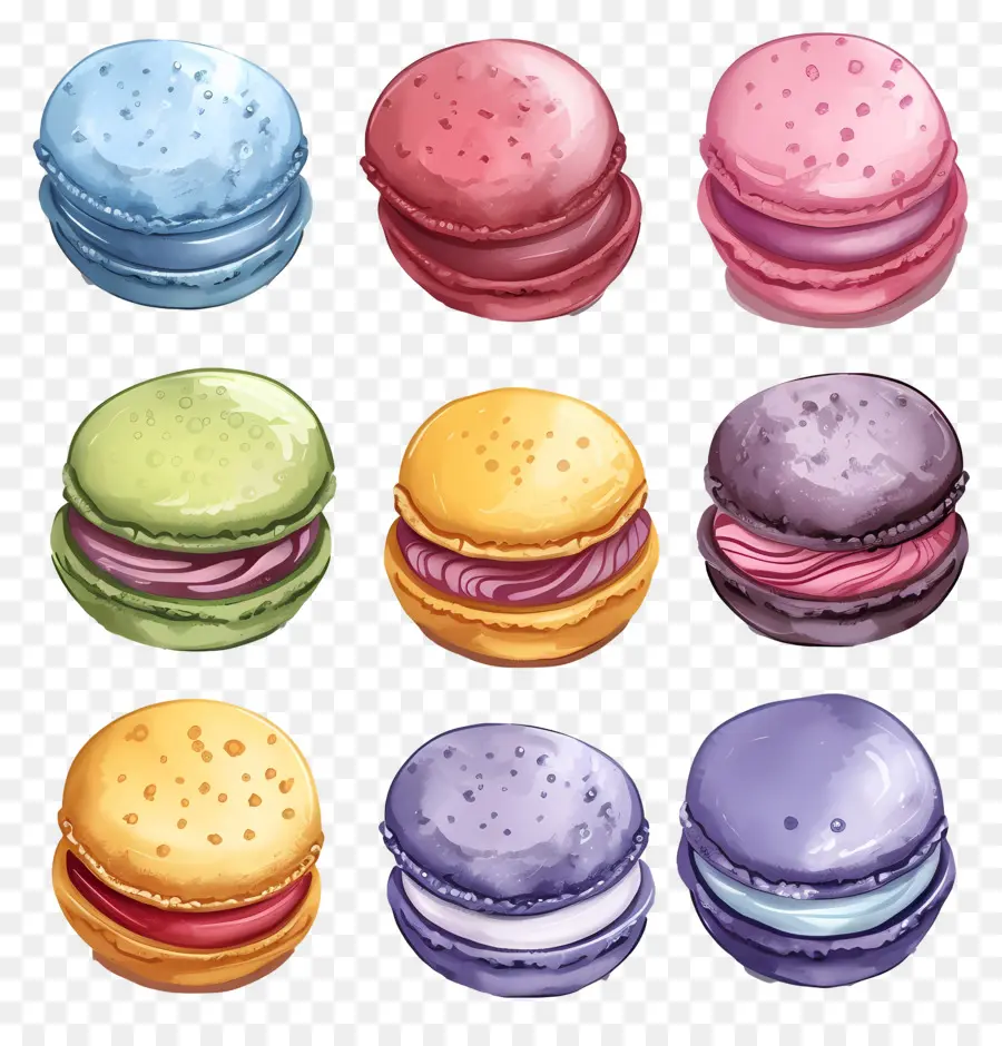 Macarons，Coloré PNG