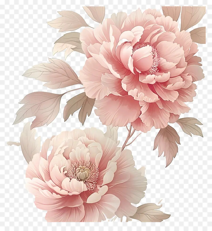 Pivoine Rose，Fleur Rose PNG