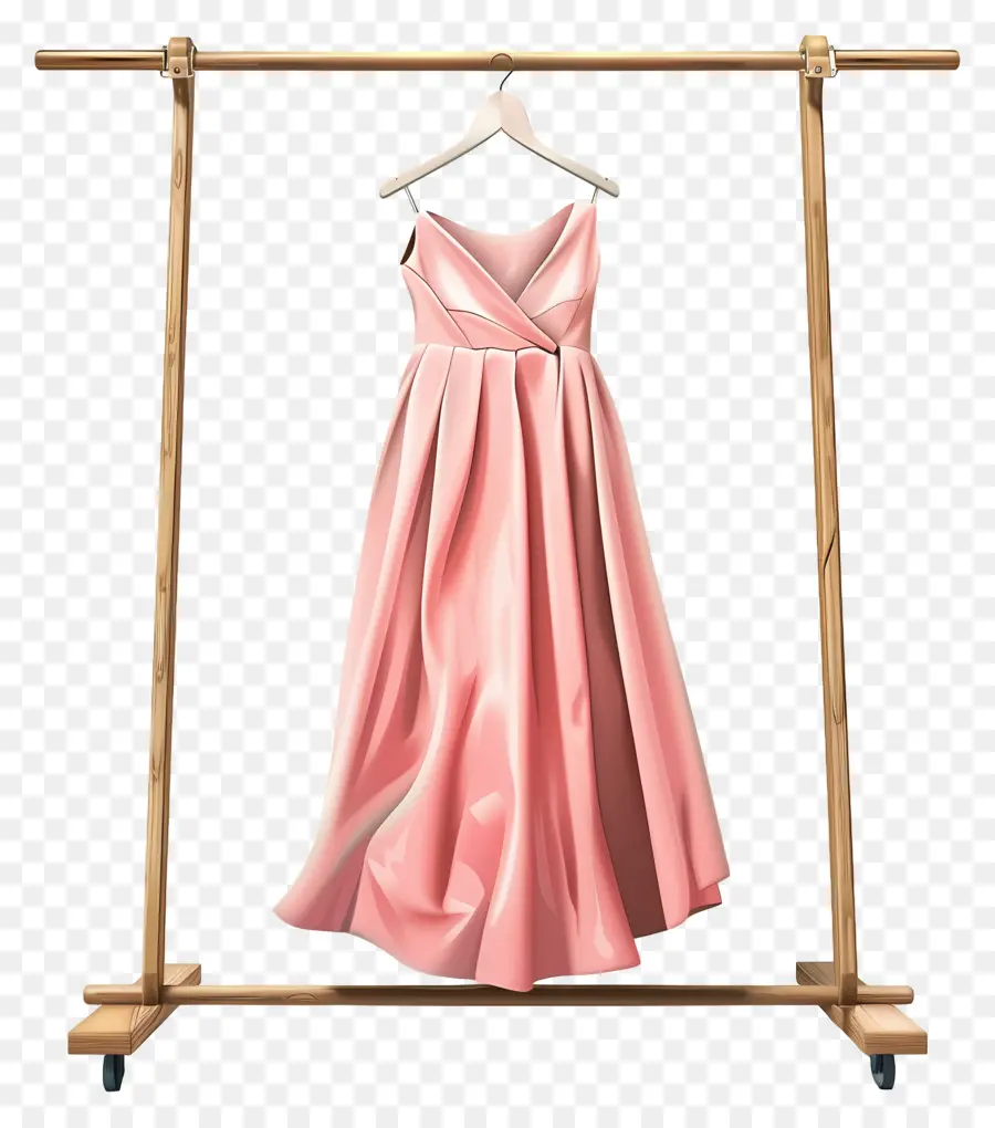 Portant à Vêtements Debout，Robe Rose PNG